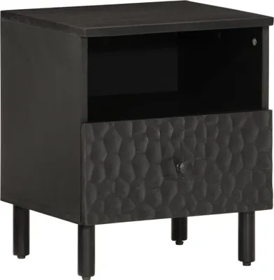 Produktbild von vidaXL Nachttische 2 Stk. Schwarz 40x33x46 cm Massivholz Mango