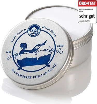 Produktbild von Klar Seifen Rasierseife Damen 110g, palmölfrei, Duft zart - sinnlich, für normale Haut