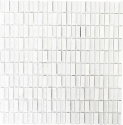 Produktbild von Glasmosaik mit Naturstein weiß 31,3x31,8 cm