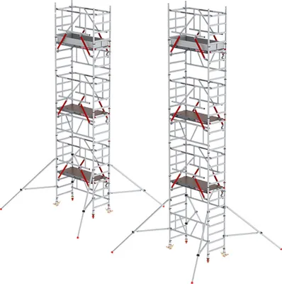Produktbild von Altrex MiTower PLUS Fahrgerüst Safe-Quick®2 Geländer 1-Person-Aufbau Aluminium mit breiter mit Holz Plattform 0,75x1,72m 8,20m AH