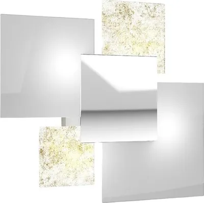 Produktbild von Moderne Deckenleuchte 1088/45-FO aus weißem Glas und Blattgold 4xG9