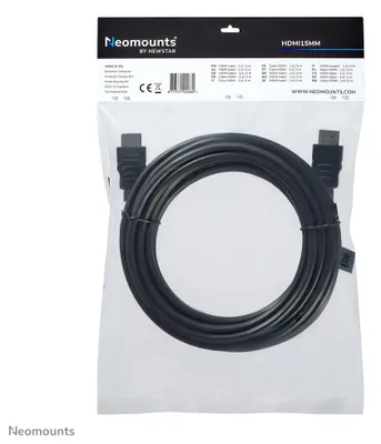 Obrázek produktu pro Neomounts HDMI15MM, 5 m, HDMI Typ A (standardní), HDMI Typ A (standardní), 10,2 Gbit/s, Černá