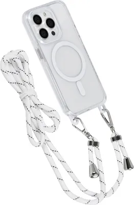 Immagine prodotto di Custodia posteriore TUNIQ per iPhone 14 Pro - cordino da collo - Magsafe - Bianco