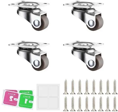Immagine prodotto di Piccoli rulli di scorrimento da 12 mm, set da 4 pezzi, rotazione a 360 gradi