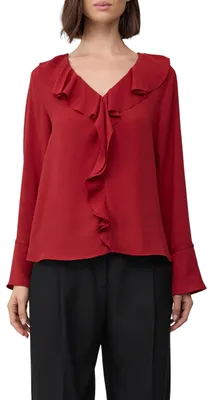 Productafbeelding van s.Oliver 2173283.3626.34, Tuniek, Volwassen, Dames, Rood, Lange mouwen, Regular fit