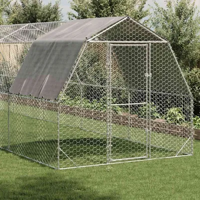 Immagine prodotto di Recinto per Polli con Tetto 2,5x12x2,25 m in Acciaio Zincato