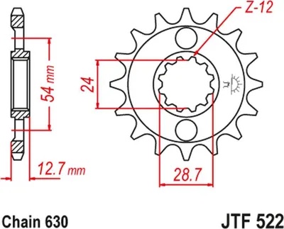 Produktbild von Jt Vorderes Ritzel 522 14 Für Kawasaki Z 1000 '81-83', Gpz 1100 '81-82' Z 1100 '84-86' (52214Jt) (Kette 630) Zum Bestellen