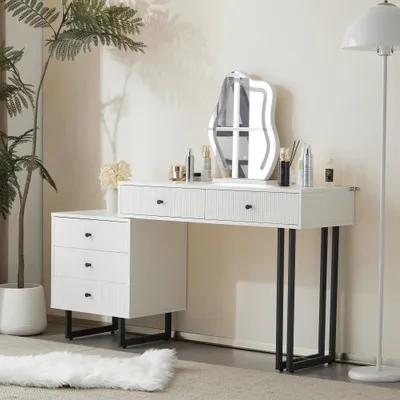 Obrázek produktu pro Kaptafel – Toaletní stolek – Kosmetický stolek – Stolek s zrcadlem