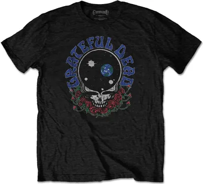 Immagine prodotto di Maglietta nera dei Grateful Dead con la scritta "Space Your Face" e il logo