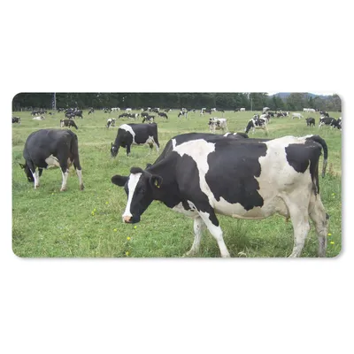 Produktbild von MuchoWow® Mauspad Mousepad Kühe - Wald - Blumen 60x30 cm - Mousepads - Maus Mat - Pad - Mausunterlage - Nachhaltig
