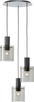 Produktbild von Brilliant Riffelini Hängelampe Pendelleuchte Glas Rauchgrau Designer Lampe