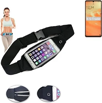 Produktbild von K-S-Trade Jogging-Armband kompatibel mit Sharp Aquos Sense6 Gürteltasche Umhängetasche Bauchtasche schwarz Sport Running Jogging Fitness Laufen