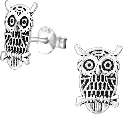 Produktbild von 925er Sterling Silber Ohrringe Ohrstecker mit Eule