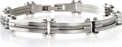 Produktbild von Edelstahl Armband Herrenarmband Männerschmuck Herrenschmuck mit Draht