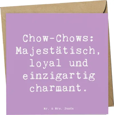 Produktbild von Mr. & Mrs. Panda Grußkarte Spruch Chow-Chow Charme - Lavendeltraum - Geschenk, Pflege von Chow-Chows, Hunderassen Vielfalt, doppelkarte, Hunde, faltkarte, stolz, loyal