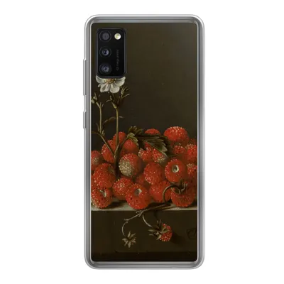 Produktbild von MuchoWow® Handyhülle Schutzhülle Hülle für Samsung Galaxy A41 Stilleben mit Walderdbeeren - Gemälde von Adriaen Coorte Silikon Softcase Handy Hülle - Mobiltelefon