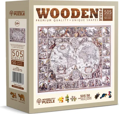 Zdjęcie produktu dla WOODEN CITY Drewniane puzzle Mapa epoki odkryć 505 elementów