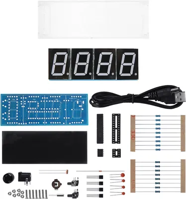 Obrázek produktu pro Elektronické hodiny pro kutily,4místná sada digitálních hodin LED pro kutily,digitální hodiny LED pro kutily,digitální hodiny elektronické,hodiny LED pro kutily