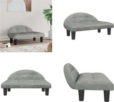 Zdjęcie produktu dla vidaXL Legowisko dla psa jasnoszare 70x52x30 cm aksamitne - legowisko dla psa - kanapa dla psa - kanapa dla zwierzaka