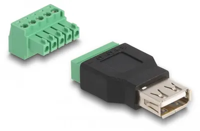 Productafbeelding van Delock 65973 DELOCK USB 2.0 Typ-A Bu zu Terminalblock Adapter 2-teilig