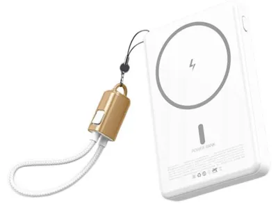Immagine prodotto di Powerbank con ricarica wireless rapida da 5000 mAh, USB-C e Lightning, 20 W