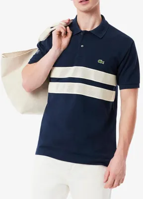 Immagine prodotto di Polos Hombre Del Marchio Lacoste Del Modello Short Sleeved Ribbed Collar Blu