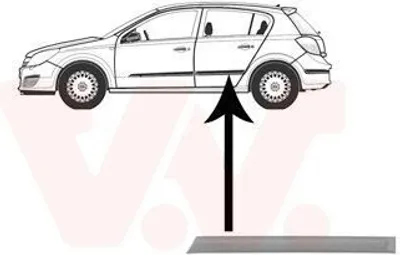 Produktbild von VAN WEZEL Zierleiste für die Tür Hinten Links Leiste für OPEL Astra H Schrägheck (A04) 3745425