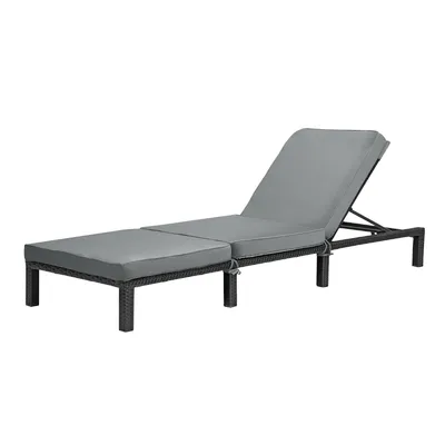 Produktbild von SVITA PEACH Gartenliege Sonnenliege Relaxliege Polsterauflage Klappbar Polyrattan Schwarz