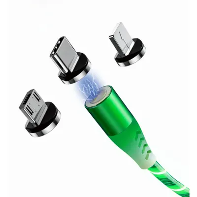 Obrázek produktu pro svítící magnetický nabíjecí kabel 3 v 1 pro iPhone/MicroUSB/USB-C
