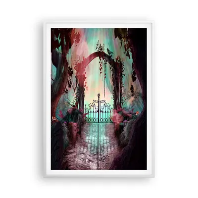 Produktbild von Gerahmtes Poster - Weißer Rahmen - Fantasie Tor Garten - 70x100 cm - Wand Bild - Wanddeko - Wandbilder - Kunstposter - Wandposter - Bilderrahmen - Bilder - Kunstdruck - P2WPA70x100-4517