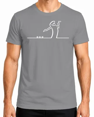 Imagen del producto de Camiseta para hombre con diseño "Linea Strichmännchen Balum Comic Cartoon" de Osvaldo Cavandoli, color gris, talla M