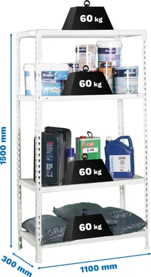 Produktbild von ECOCLICK SUPERPLUS 4/300 BRANCO Metallregal