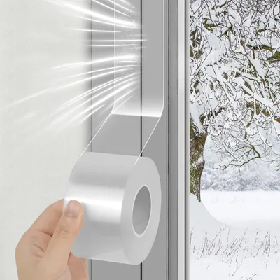 Productafbeelding van Transparante raamafdichting 5cm x 10m, weerbestendige afdichtingstape voor tochtisolatie