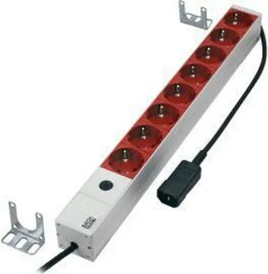 Zdjęcie produktu dla Bachmann - Regleta de 8 tomas, 48,3 cm, 2 m, Wewnętrzna, Bez wtyczki, IP20, 1,5 mm², Aluminium