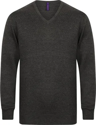 Produktbild von Henbury H720 | Lightweight V Neck Jumper - Farbe: Grey Marl - Größe: XL