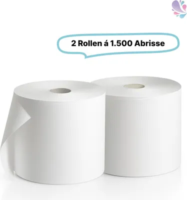 Produktbild von Putzrolle weiß, 2 Rollen, 2-lagig, 3.000 Abrisse, 240 x 350mm, saugstark, reißfest