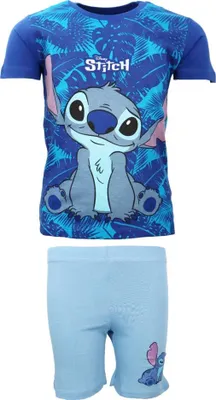 Produktbild von Disney Stitch Jungen Kinder Sommerset Shorts plus T-Shirt – Dunkelblau / 104