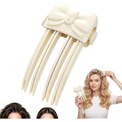Produktbild von Kabelloser Beheizbarer Volumclip für den Haaransatz – 2 Stufen Hair Volume Clip, Tragbar für Feines & Dickes Haar – Beige – B