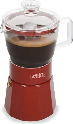 Produktbild von Espressomaschine, 6 Tassen, 0,29 L, Edelstahl, Glas, Rot - La Cafetière | Verona