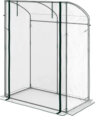 Produktbild von Gewächshaus mit Tür Gebogendach winterfest Foliengewächshaus aus Stahl, Treibhaus 128 x 70 x 170 cm Transparent
