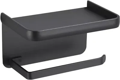 Produktbild von Famanu Toilettenpapierhalter mit Ablage - Wandmontage oder Selbstklebend