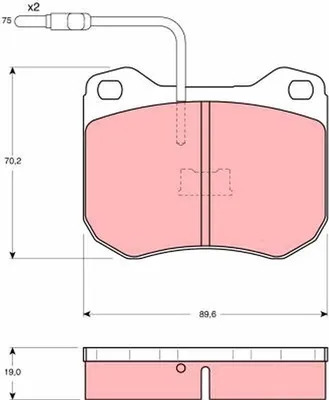 Produktbild von TRW Bremsbeläge Satz Vorne passend für PEUGEOT 505 (551A) GDB173