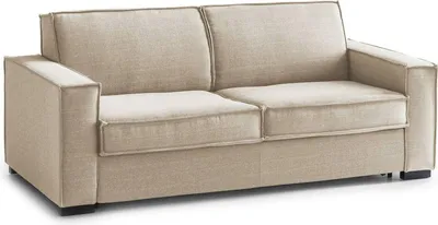 Produktbild von Festes Sofa Dospin, 3-Sitzer-Sofa, 100%  Italy, Wohnzimmersofa aus Stoff, mit Standard-Armlehnen, Cm 220x95h90, Beige