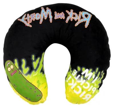 Produktbild von Rick and Morty - Pickle Rick Reise Nackenkissen bequemes Reisekissen Nackenhörnchen Auto Flugzeug Schwarz