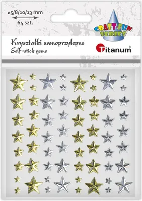 Produktbild von Selbstklebende Kristalle Silber und Gold Sterne 64 Stück Titanum