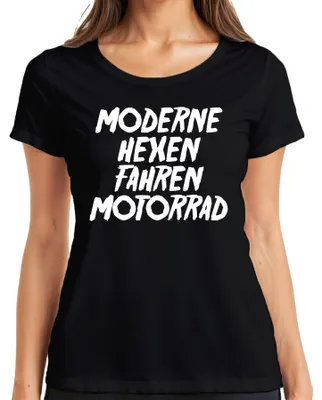Immagine prodotto di MODERN HEXEN FAHREN MOTORRAD Bikerin Motorradfan Gothic Biker Maglietta da donna, nero, S