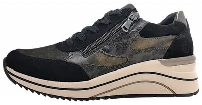 Immagine prodotto di Scarpe da ginnastica da donna Remonte, con lacci, sportive, nere, adatte al tempo libero