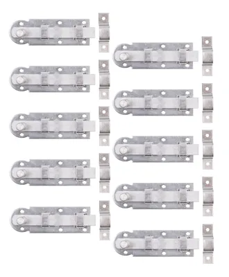 Produktbild von Alberts 10x Fensterriegel, 80 x 26 mm – mit Knopfgriff und befestigter Schlaufe, aus Edelstahl