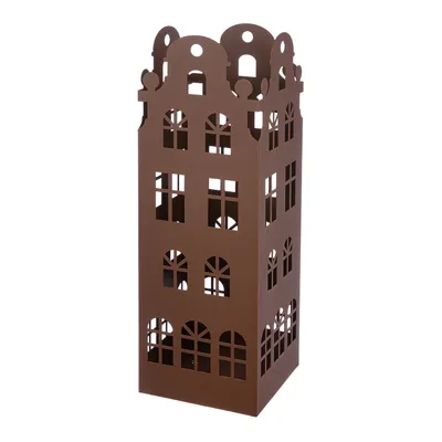 Produktbild von Gilde Schirmständer, Haus, "Stadtlichter", Metall, dunkelbraun, VE 1, L. 18 cm, B. 18 cm, H. 55 cm 69366