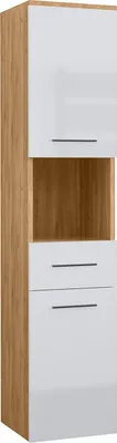 Productafbeelding van Badkamerkast LUPO LP1, uitvoering: artisan eiken / wit, hoogglans